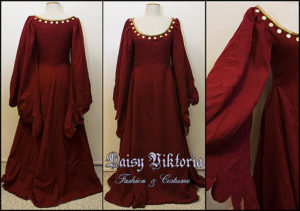 15th Century Red Wool Gown – Faerie Queen Costuming